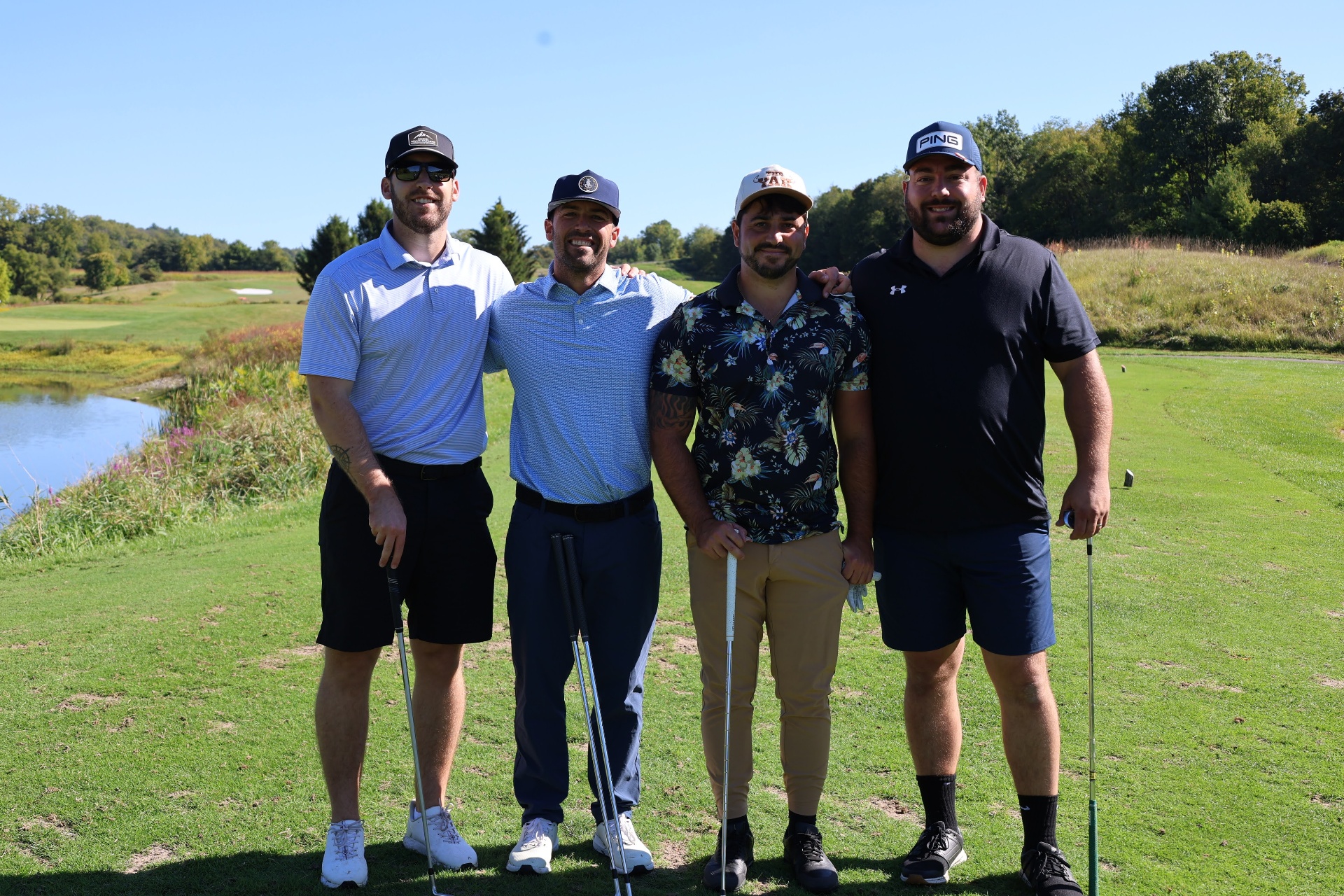 Foursome by the pond